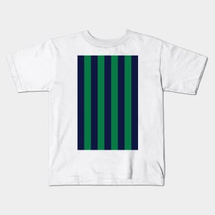 Leeds Retro 1994 - 96 Green and Navy Striped Away Kids T-Shirt